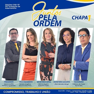 Chapa 1 vence as eleições para OAB de Adamantina para o triênio 2021