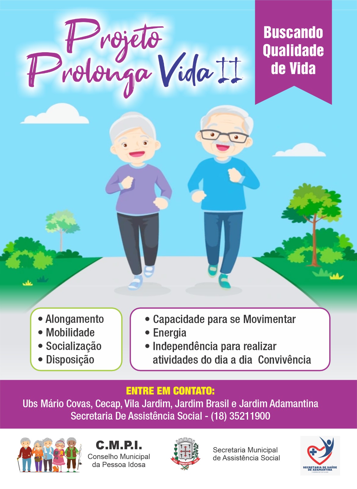 Projeto Prolonga Vida II está com inscrições abertas - Clikar